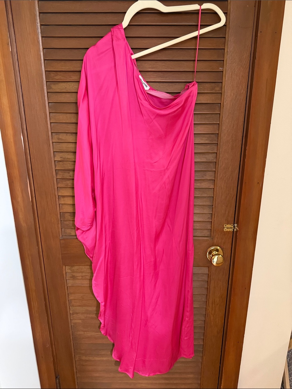 LNA One-Shoulder Dress in Hot Pink